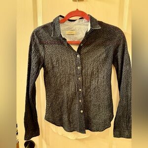 Paul smith navy blue Button-Up Textured Shirt